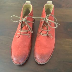 Red ‘distressed’ suede boots. Sundance catalog